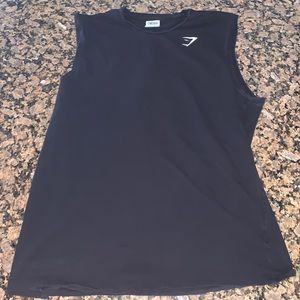 Mens All Black Gymshark Tank Top